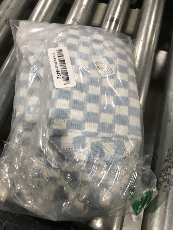 Photo 1 of 6 Pcs Preppy Makeup Bag Bulk Checkered Cosmetic Bag Light blue Makeup Pouch Personalize Travel Toiletry Bag Organizer Cute DIY Makeup Brushes Storage Bag for Women