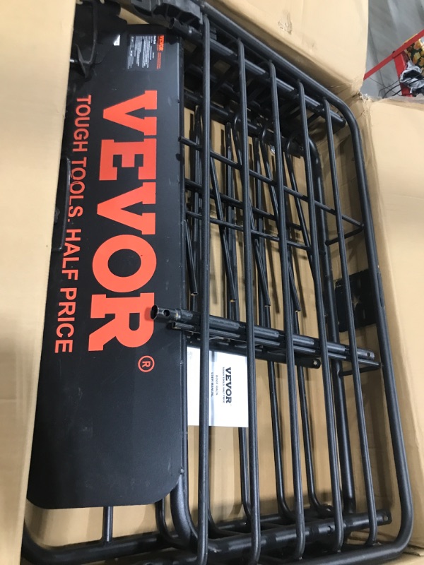 Photo 1 of VEVOR Roof Rack Cargo Basket, 64" x 39" x 6" Rooftop Cargo Carrier with Extension, Heavy-Duty Steel 200 LBS Capacity Universal Roof Rack Basket, Luggage Holder for SUV, Truck