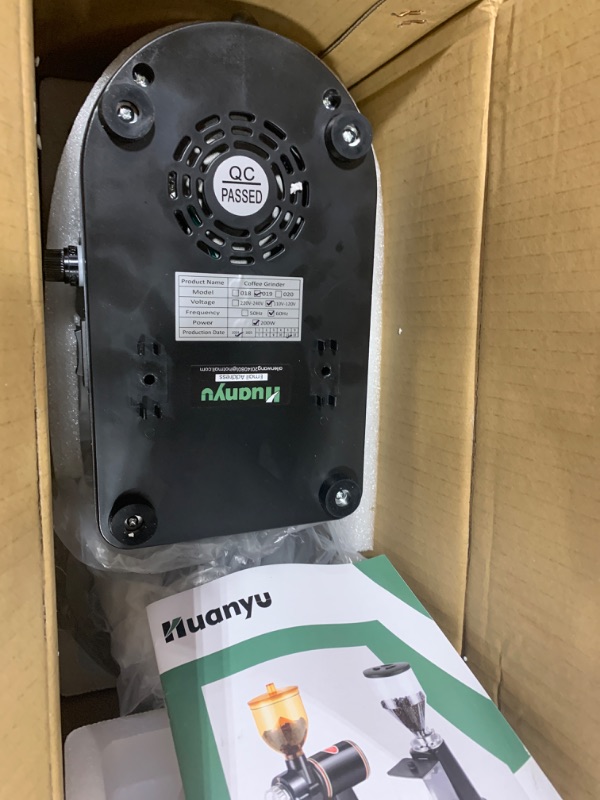 Photo 1 of Huanyu Coffee Grinder Electric Adjustable Flat Burr Mill with 19 Precise Grind Setting 35OZ 36Cups Coffee Bean Grinding Machine Upgrade Automatic Point-action for Espresso French Press