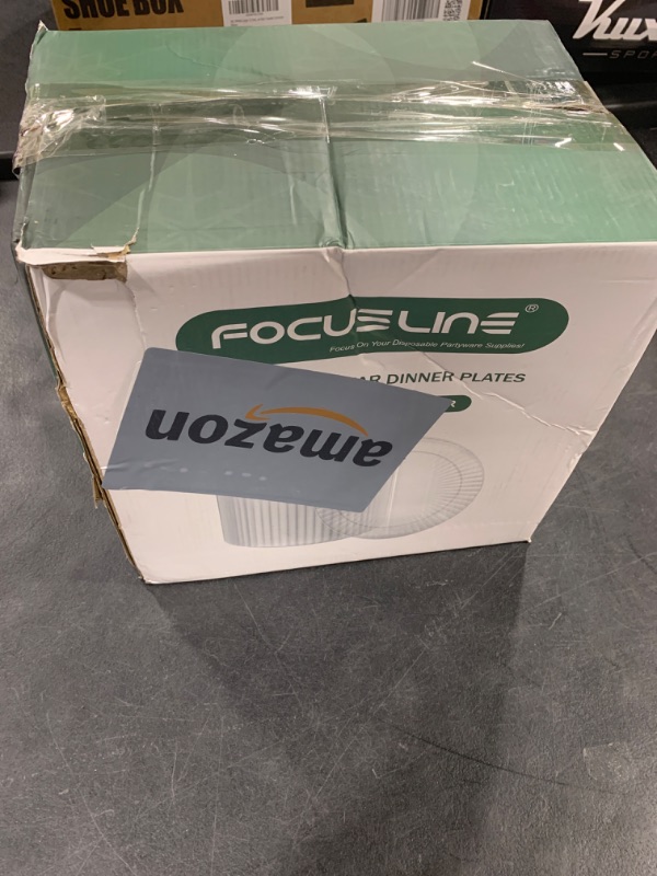 Photo 1 of FOCUSLINE 90 Count Clear Plastic Plates 10 Inch, Disposable Heavy Duty Plastic Dinner Plates- Premium Hard Plastic Plates Fancy Disposable Clear Plates for Weddings, Parties and Birthday