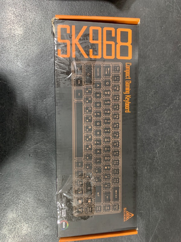 Photo 1 of CORBOBO 60 Percent Keyboard,RGB Backlit Gaming Keyboard USB-C Wired,Portable 68 Keys Compact Mini Keyboard for Business Trips,Office,PC Games (SK968,Grey&Orange)