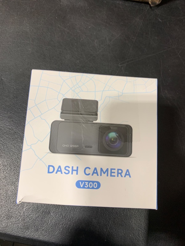 Photo 1 of Dash Cam 1296P Front Dashcam, V300 WiFi Dash Camera for Cars with App, Night Vision, Mini Hidden Single Car Camera, Loop Recording, 24H Parking Mode, Support 256GB Max, Black