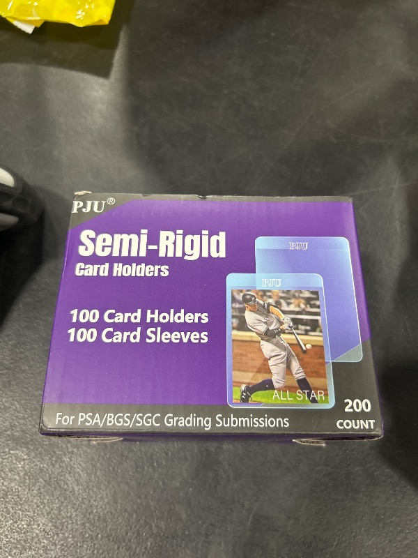 Photo 1 of 100ct Semi Rigid Card Holders & 100ct Card Sleeves for PSA, SGC, BGS, CSG Graded Card Submissions, Semi Rigid Card Sleeves, Baseball Card Protectors, PSA Graded Card Sleeve for Trading Card