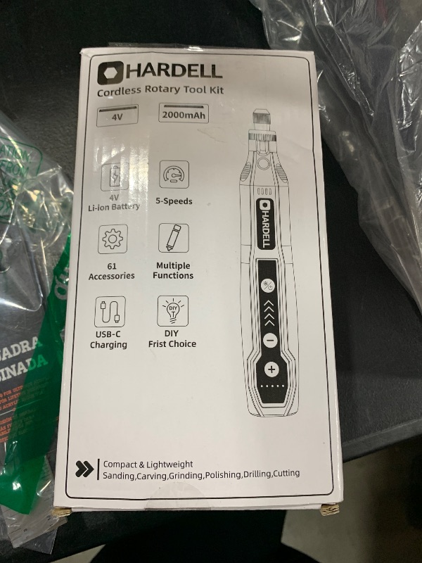 Photo 1 of HARDELL Mini Cordless Rotary Tool, 5-Speed and USB Charging Rotary Tool Kit with 69 Accessories, Multi-Purpose 3.7V Power Rotary Tool for Sanding, Polishing, Drilling, Etching, Engraving, DIY Crafts