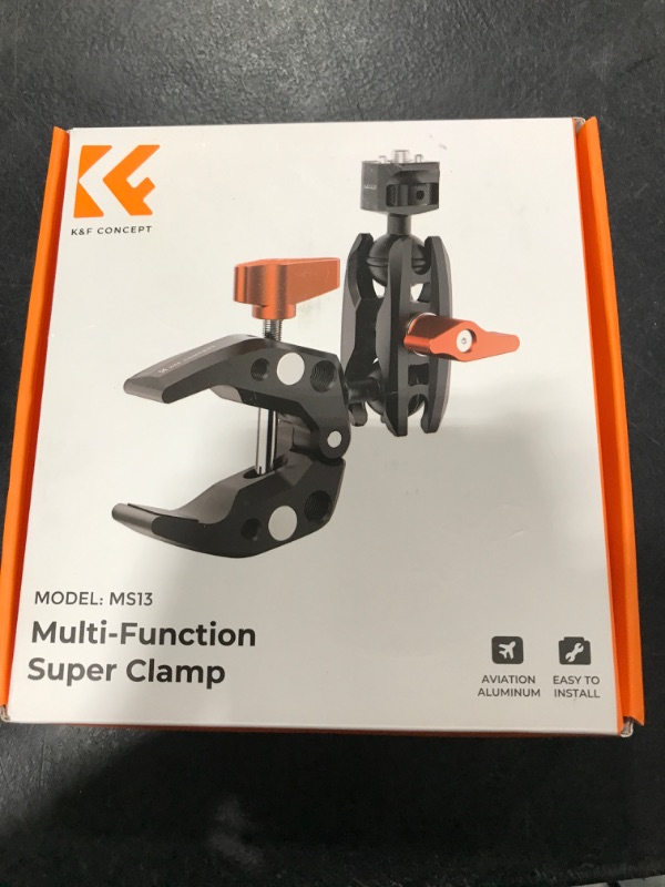 Photo 1 of K&F Concept Magic Arm with Super Clamp, Camera Clamp Mount with Two 360° Ball Heads, 1/4" Thread and 1/4" Screw Compatible with Camera, Phone, GoPro, Tripod