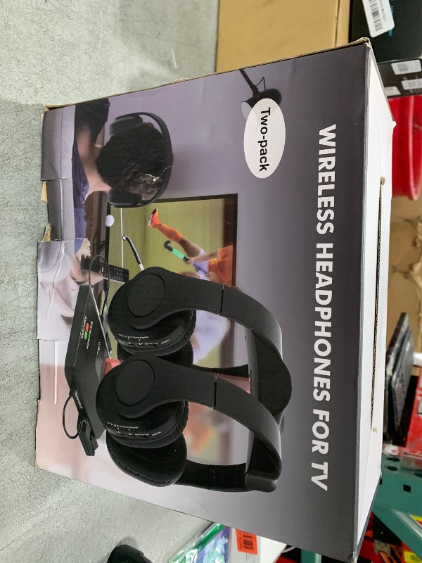 Photo 1 of WallarGe Dual Wireless Headphones for TV Watching with RF Transmitter, Bluetooth Over-On Ear TV Headphones Wireless for Seniors, No Lip-Sync Delay, Plug & Play. Set of Two
