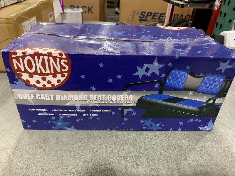 Photo 1 of NOKINS Golf Cart Diamond Vinyl Seat Covers, Fit Club Car Precedent/DS/EZGO RXV/TXT/Yamaha Drive Aftermarket Regular Rear Seat Cushion, No Stapler, Multiple Colors and Breathable(Brown&Brown 8438)