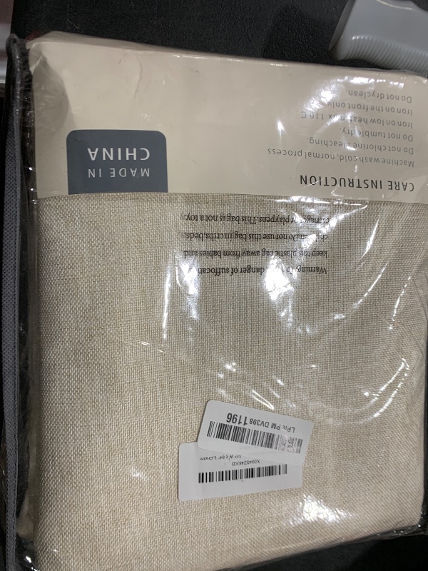 Photo 1 of 100% Blackout Shield Linen Blackout Curtains for Bedroom 84 Inches Long, Back Tab/Rod Pocket Living Room Drapes, Thermal Insulated Blackout Curtains 2 Panels Set, 50" W x 84" L, Cream