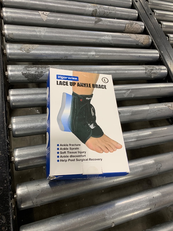 Photo 1 of Vigorwise Ankle Brace for Sprained Ankle, Lace up Ankle Brace with 1Pair Metal and Plastic Support Bars, Ankle Stabilizer Brace for Men Women, Achilles Tendon Support Brace for Left Right, L