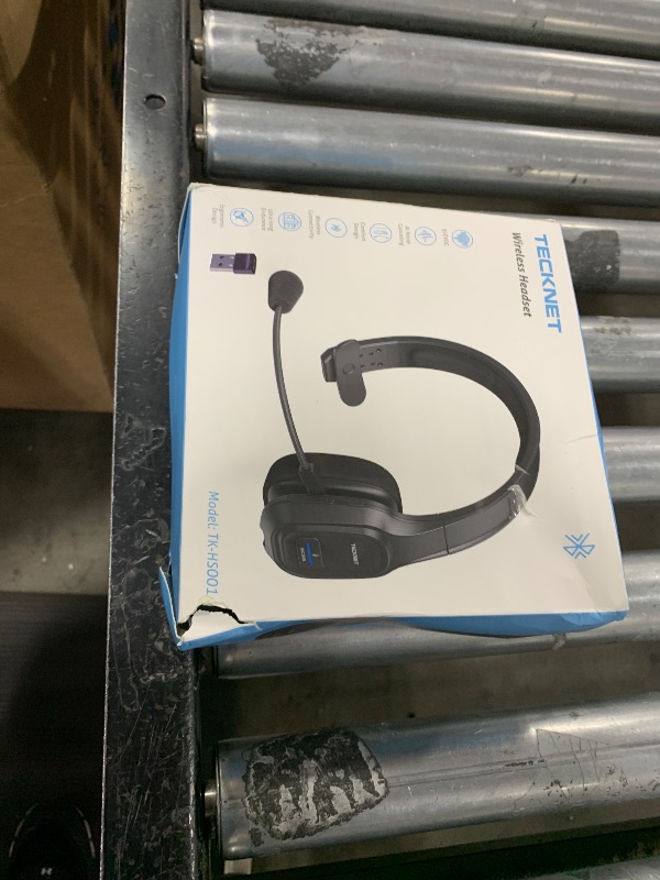 Photo 1 of TECKNET Trucker Bluetooth Headphones with Microphone Noise Canceling Wireless On Ear Headset, Hands Free Wireless Headset for Cell Phone Computer Office Home Call Center Skype (Black)