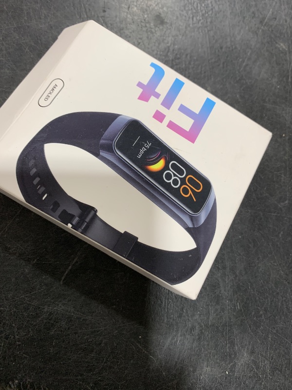 Photo 1 of Fitness Tracker, Activity Tracker with Sleep Tracking, 24/7 Heart Rate, Calorie Tracking, Fitness Watch with 1.1" AMOLED Screen, Waterproof Step Tracker for Android iPhones Women Men, Black