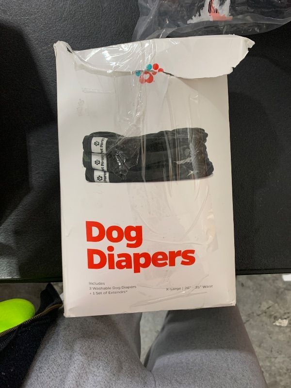 Photo 1 of Pet Parents® Washable Dog Diapers (3pack) + Extendrs® of Durable Doggie Diapers, Premium Dog Diapers Female & Male (X-Large, Black)