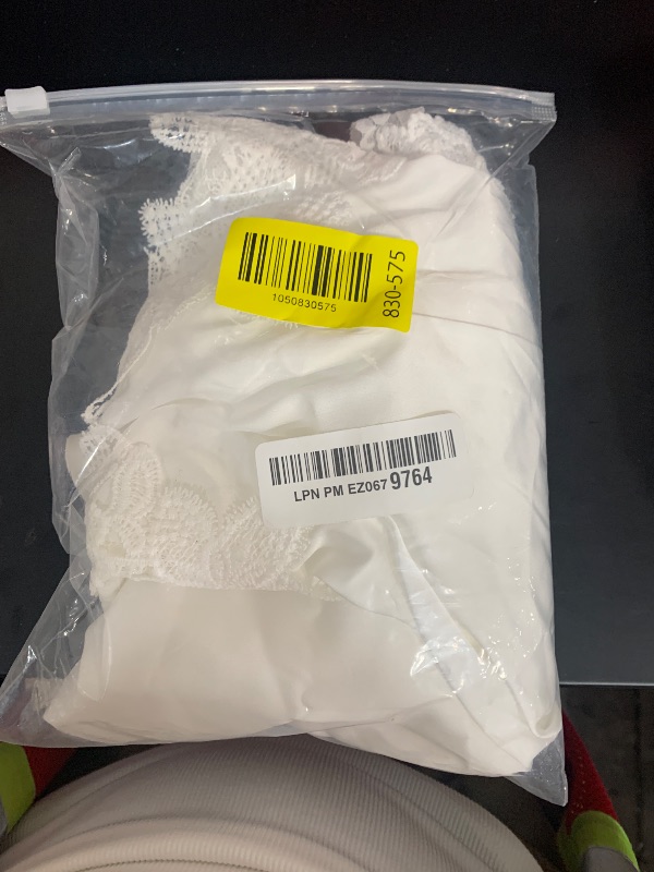 Photo 1 of Daiwor Kout Satin Nightgown for Women Sexy Babydoll Lingerie Dress Silk Lace Slip Dress Nithties White Large