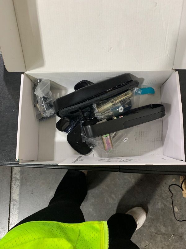 Photo 1 of ITEM IS MISSING PARTS, UNSURE WHAT PARTS ARE MISSING-------------------------------------------------------------Veise VE07-L Fingerprint Smart Locks for Front Door with 2 Lever Handle Set, App Control, Keyless Entry, Electronic Digital Keypad Deadbolt, A