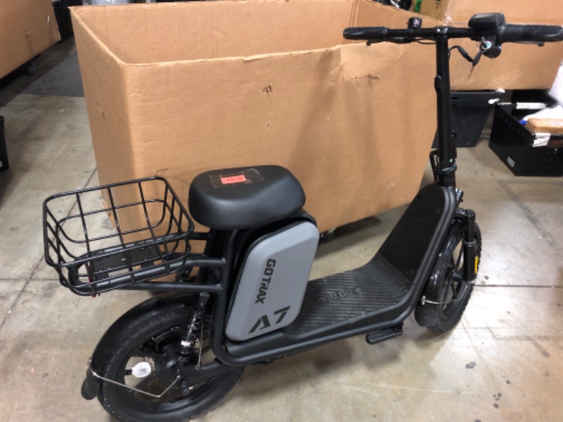 Photo 1 of EOS ERROR -FACTORY SEALED- Gotrax A7 Electric Scooter for Adults-16 Pneumatic Tires, 500W Motor Hits 20 Mph, 28 Miles Range & 2 Gears, Comfortable Seat & Big Seat Bag, Wider Deck & Carry Basket for Daily Commuting Black
