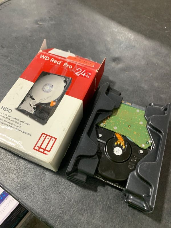 Photo 1 of Western Digital 24TB WD Red Pro NAS Internal Hard Drive HDD - 7200 RPM, SATA 6 Gb/s, CMR, 512 MB Cache, 3.5" - WD240KFGX