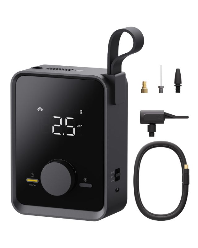 Photo 1 of HOTO Tire Inflator Portable, Electric Air Pump Pro for Car Tires with Digital Pressure Gauge 120PSI, Cordless Tire Pump with 12V Motor, 7500mAH Battery, Air Compressor for Car, Motorcycle, Bike, Ball