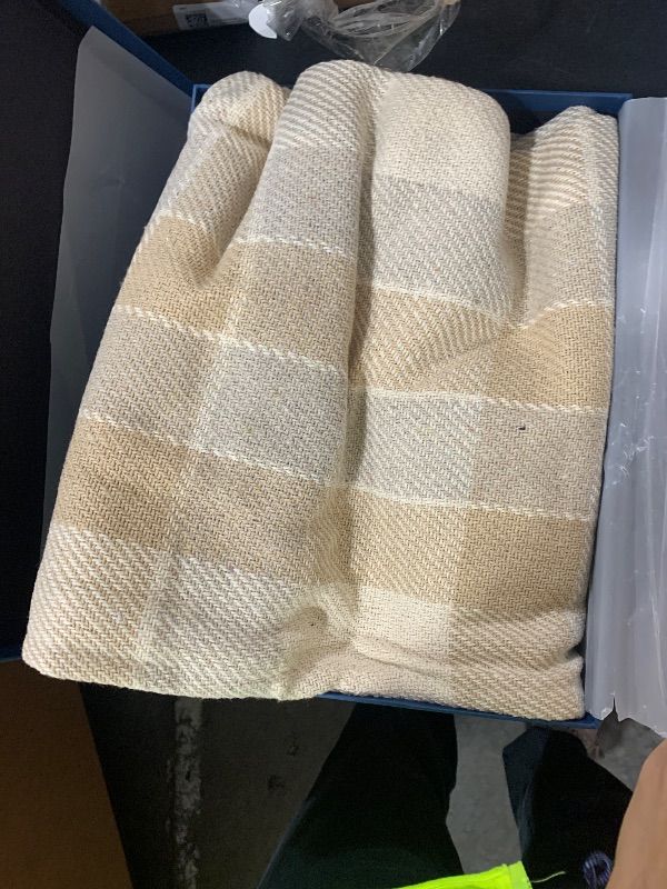 Photo 1 of EP Mode 100% Pure Cashmere Throw Blanket for Sofa, Classic Design with Gift Box (Camel Tartan)
