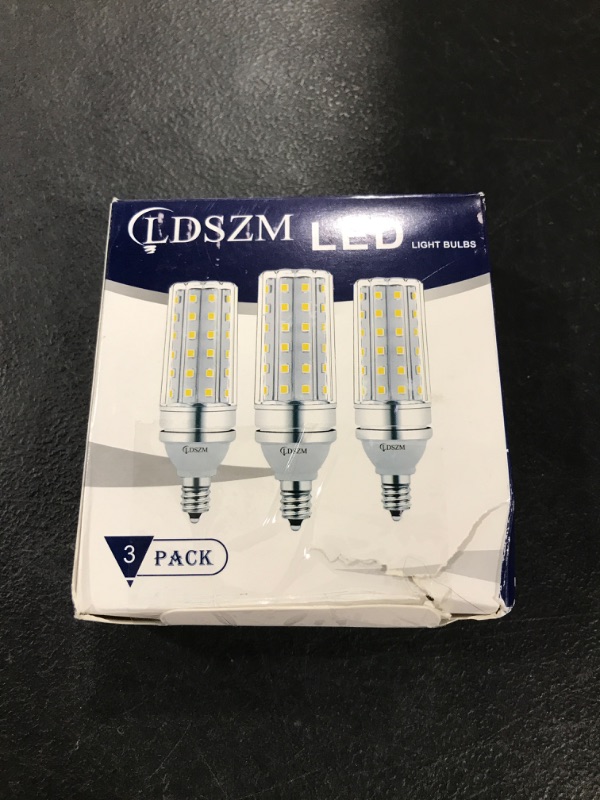Photo 1 of E12 LED Bulbs,12W LED Corn Light Bulb, E12 LED Bulb 100W Equivalent 1200 Lumen Daylight 5000K, Non-Dimmable LED Candelabra Light Bulbs, E12 Candelabra Base Chandelier Light Bulbs, Pack of 3
