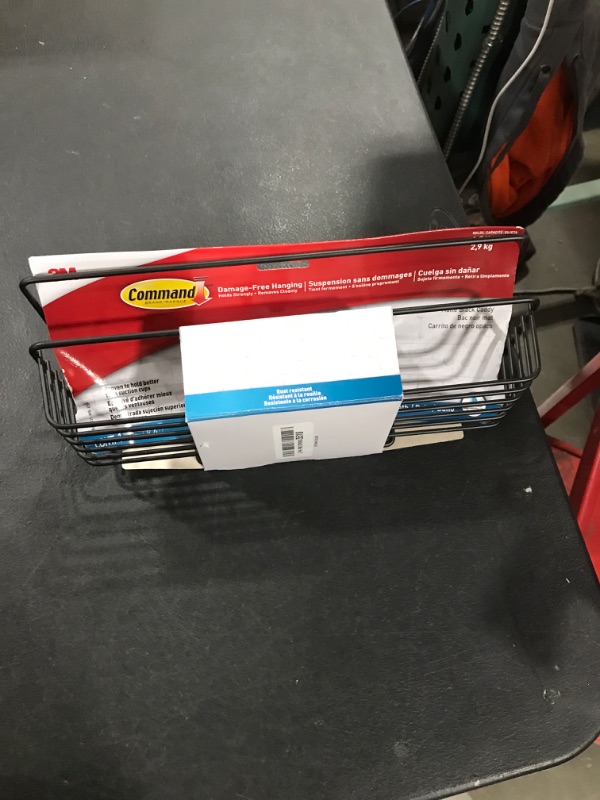 Photo 1 of Command Shower Caddy Matte Black with Water Resistant Command Strips, Bathroom Organizer, Holds up to 6.5 lbs, 1 Count (Pack of 1)