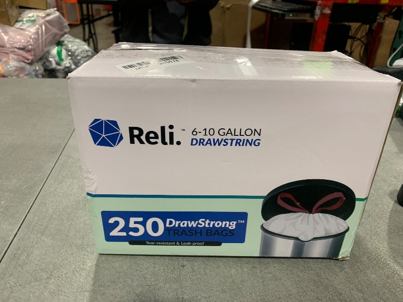 Photo 1 of 6-10 Gallon Trash Bags Drawstring | 250 Count | 22"x23" | 6, 8, 10 Gallon Drawstring Garbage Bags | White Trash Can Liners | Small - Medium
