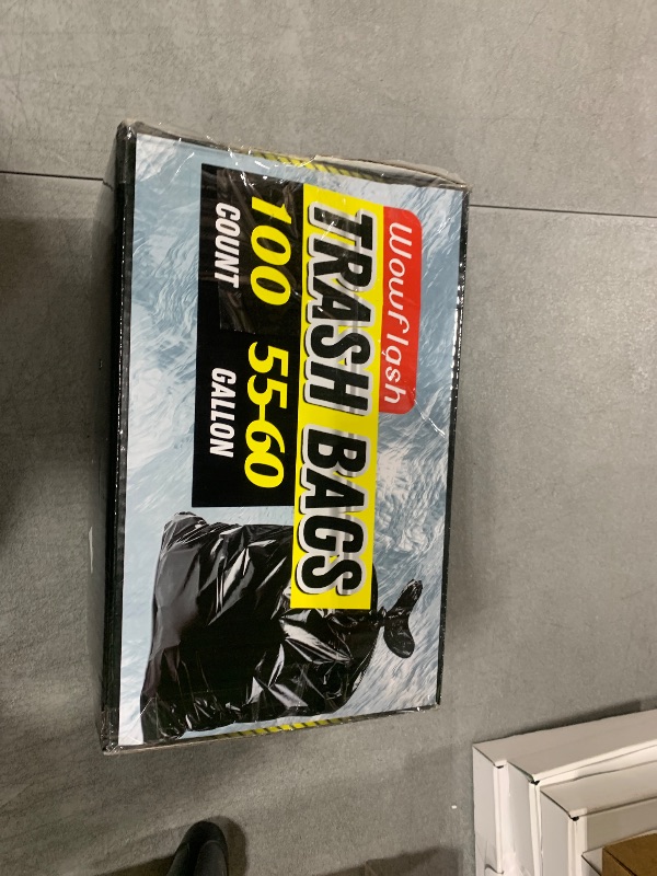 Photo 1 of 100 Count 55-60 Gallon Trash Bags, Sturdy & Tear-Resistant Commercial Can Liners 55 Gallon, Large Garbage Bags, Large Black Trash Bags for Commercial, Lawn and Leaf Bags