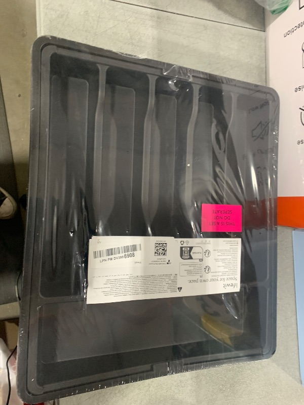 Photo 1 of Lifewit Silverware Drawer Organizer, Expandable Utensil Tray for Kitchen, BPA Free Flatware and Cutlery Holder, Adjustable Plastic Storage for Spoons Forks Knives, Large, Black