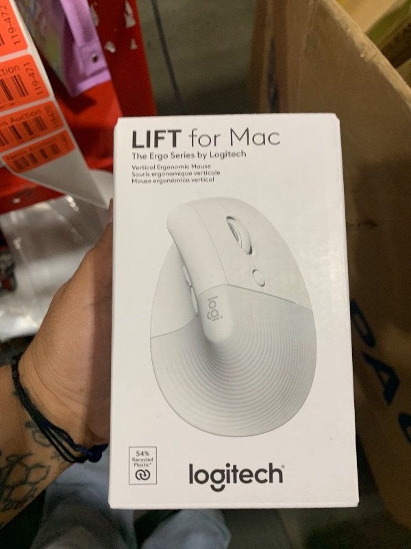 Photo 1 of Logitech Lift for Mac Wireless Vertical Ergonomic Mouse, Bluetooth, Quiet Clicks, Silent Smartwheel, 4 Customizable Buttons, for macOS/iPadOS/MacBook Pro/Macbook Air/iMac/iPad - Off White