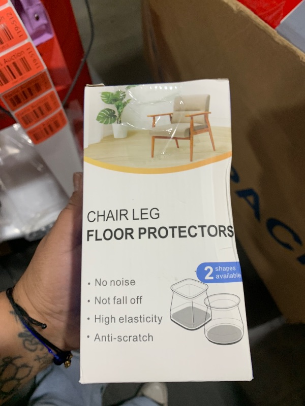 Photo 1 of 24 Pcs Chair Leg Floor Protectors Square, Silicone Felt Furniture Leg Pads Caps Covers for Hardwood Floors (Fit:1-1/16" to 1-5/8")