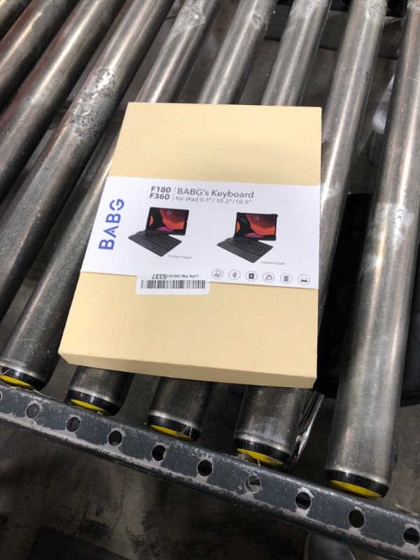 Photo 1 of BABG iPad 9th Generation Case with Keyboard, 360° Rotatable Backlit Keyboard with Pencil Holder for 10.2 inch iPad 9th Gen 2021/ 8th Gen 2020/ 7th Gen 2019 and iPad Air 3 / Pro 10.5" -? Silver