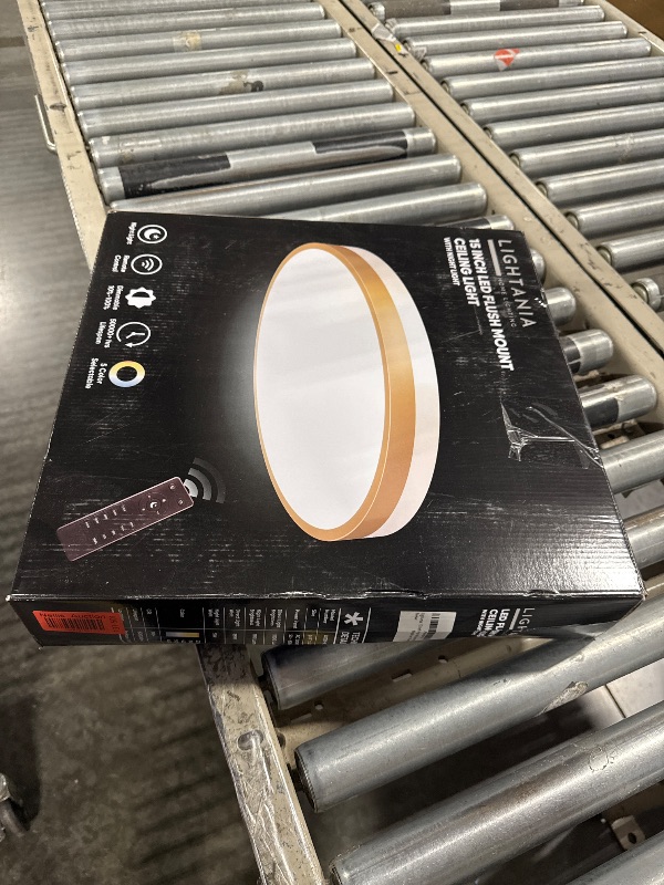 Photo 1 of **NEW/FACTORY SEALED**  15 Inch Flush Mount Ceiling Light with Remote Control & Night Light, 5CCT Dimmable Ceiling Light Fixture, 35W 3500LM 2700K-6500K Adjustable LED Ceiling Lights for Bedroom Kitchen, White Gold