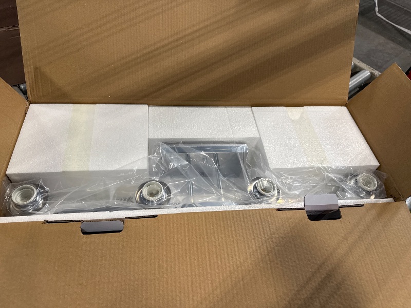 Photo 2 of **NEW/FACTORY SEALED** MELUCEE Chrome Bathroom Light Fixtures 4-Lights Vanity Light with Bubbled Glass Shades and Metal Base, Indoor Sconces Wall Lighting for Hallway Kitchen Foyer (Patent No.: US D963914 S)