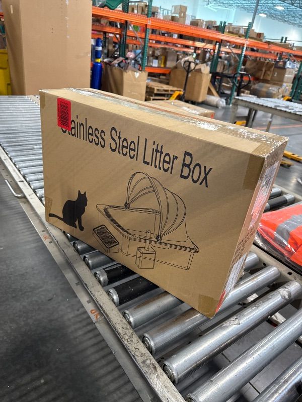 Photo 1 of **NEW/FACTORY SEALED** Stainless Steel Litter Box with Lid Enclosed Cat Litter Boxes XL Extra Large Litter Boxes High Sides Covered Litter Box for Big Cats with Footboard & Litter Scoop