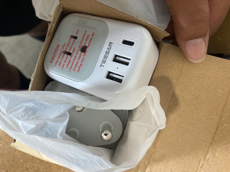 Photo 1 of South Africa Plug Adapter 2 Pack, TESSAN Type M Power Adapter with 4 AC Outlets 3 USB Ports(1 USB C), Adaptor US to Botswana Namibia Nepal Bhutan