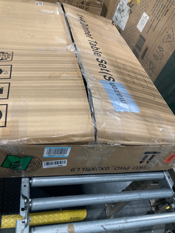 Photo 1 of IDEALHOUSE Dining Table Set for 4, Kitchen Table and Chairs Set for 4, Rectangular Kitchen Table Set, 5 Piece Small Dining Table Set with Upholstered Chairs for Apartment, Small Space, Retro Brown