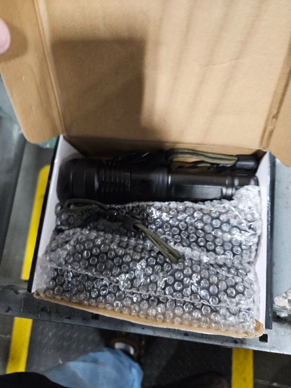 Photo 1 of **USED**
3Pack Rechargeable Flashlights High Lumens, 990000lm Super Bright Flashlight, 5Modes LED Flashlight Rechargeable, Adjustable Tactical Flashlights High Powered, Flash Lights for Emergency Camping Home