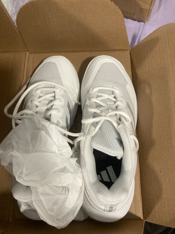 Photo 1 of adidas Women's GameCourt 2 Sneaker, White/Silver Metallic/White, 6