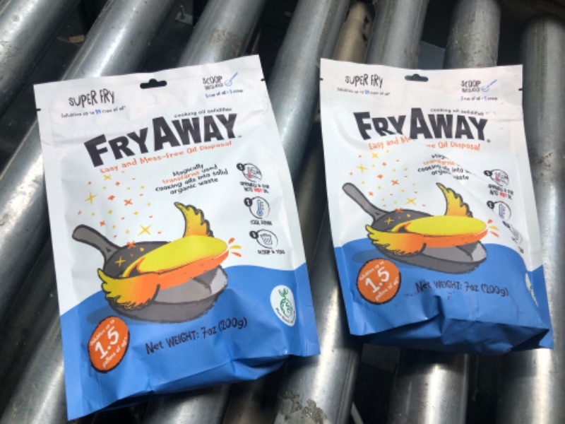 Photo 2 of ***2COUNT*** FryAway Super Fry Cooking Oil Solidifier, As Seen on Shark Tank, Solidifies 24 Cups of Oil - Plant-Based Powder, Fry Oil Away for Mess-Free Cleanup and Disposal - Easy to Use, Made in the USA, Kosher