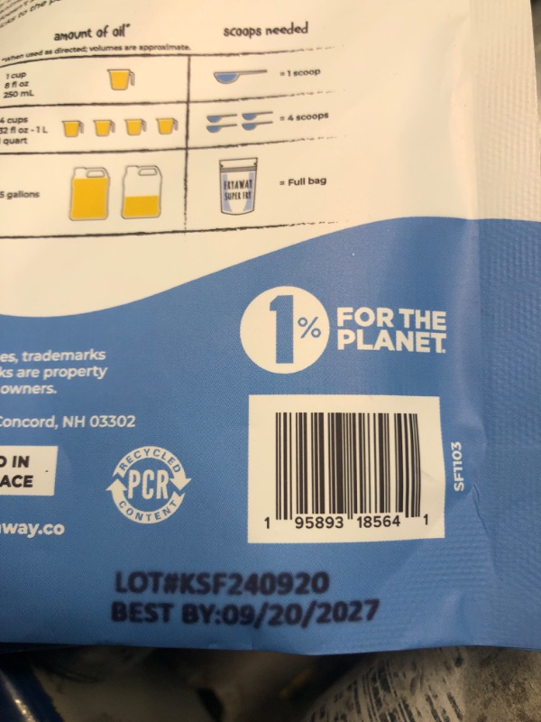 Photo 3 of ***2COUNT*** FryAway Super Fry Cooking Oil Solidifier, As Seen on Shark Tank, Solidifies 24 Cups of Oil - Plant-Based Powder, Fry Oil Away for Mess-Free Cleanup and Disposal - Easy to Use, Made in the USA, Kosher