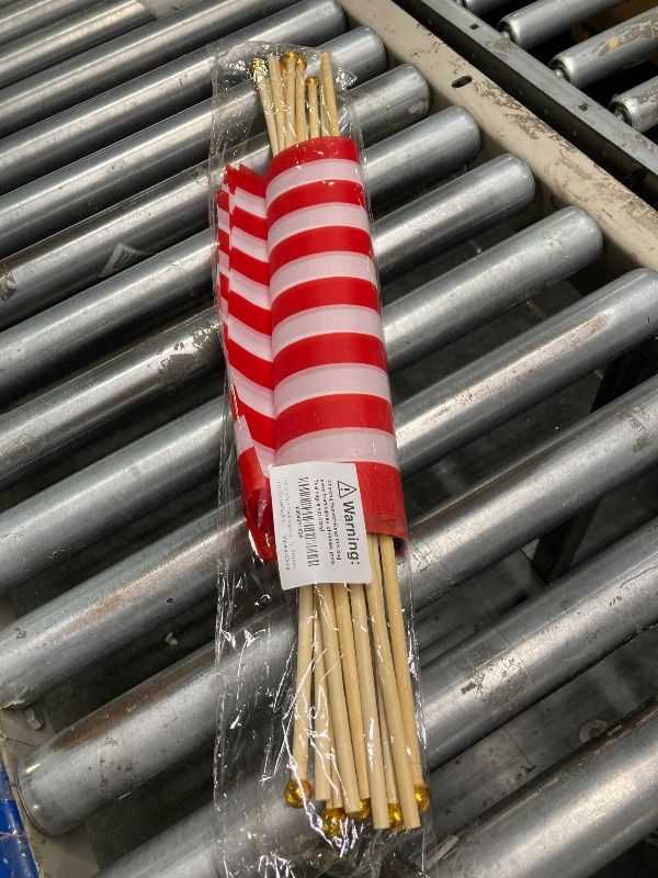 Photo 1 of 12 Pcs 12x18 Inch American Flags on Stick, American Flags for Outside, USA Stick Flag with Handheld and Grounded Multi-Purpose Flagpole, Design for Memorial Day, 4th of July, Veterans Day, Election Day