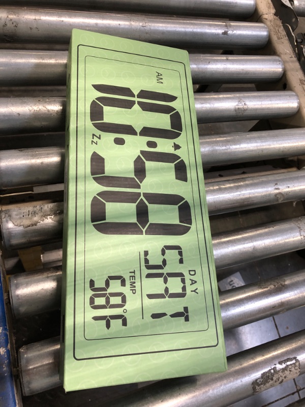 Photo 1 of XREXS Large Digital Wall Clock Battery Operated with Backlight, 15" LED Large Display Timer with Temperature Date Week Auto DST Adjustable Brightness, Alarm Clock for Classroom, Livingroom, Office