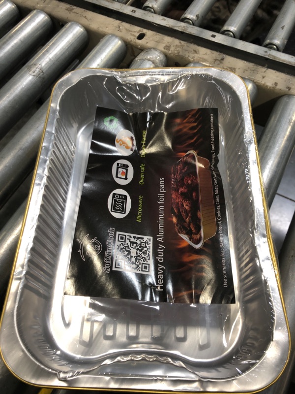 Photo 1 of 13 "x9" Aluminum foil Lasagna Pans, grill tray, sturdy disposable aluminum pan, 10 sets- for cooking?baking and heating, food storage, distribution, barbecue,Gold