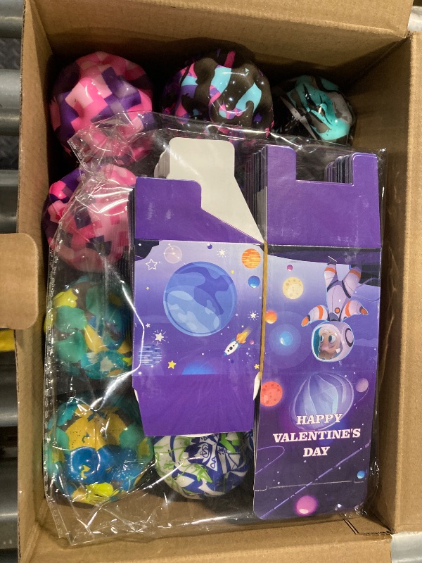 Photo 3 of ***NEW FACTORY SEALED*** Valentines Day Gifts for Kids Classroom, 24 Pack Moon Bouncy Balls with Valentines Day Cards for School, Valentines for Kids Classroom Valentines for Class