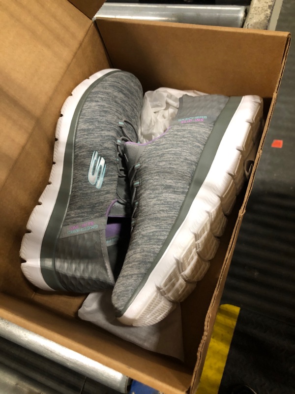Photo 1 of **DAMAGED**Skechers Women's Hands Free Slip Ins Summits Dazzling Haze Sneaker, Grey Mint, 9.5 Wide
