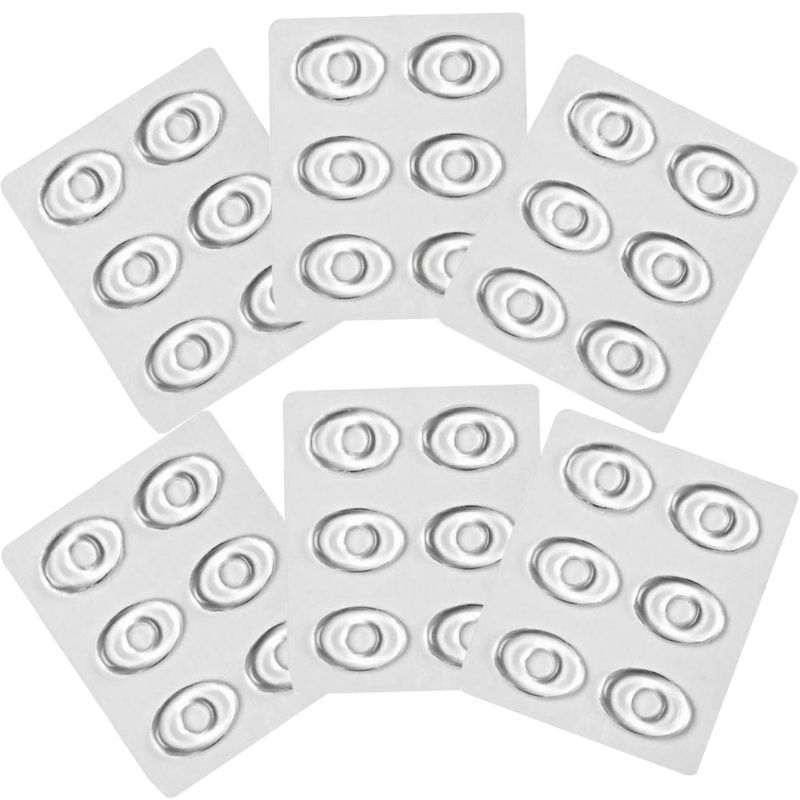 Photo 1 of 36 Pieces Self Adhesive Foot Corn Pads Oval Callus Gel Cushions Caps Remover Shoes Stick Foot Toe Protector Self Adhesive Back Heel Sticker (Clear)