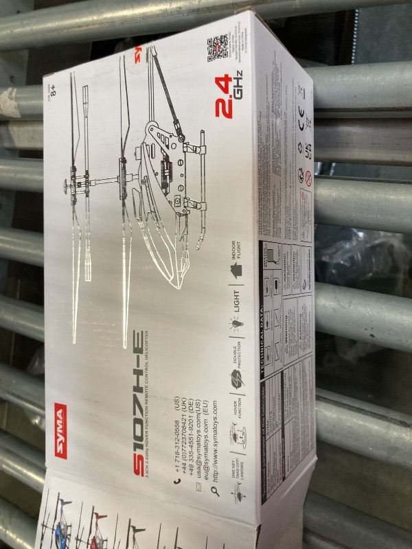 Photo 1 of SYMA Remote Control Helicopter, S107H-E Aircraft with Altitude Hold, One Key take Off/Landing, 3.5 Channel, Gyro Stabilizer and High &Low Speed, LED Light for Indoor to Fly for Kid and Beginner Blue