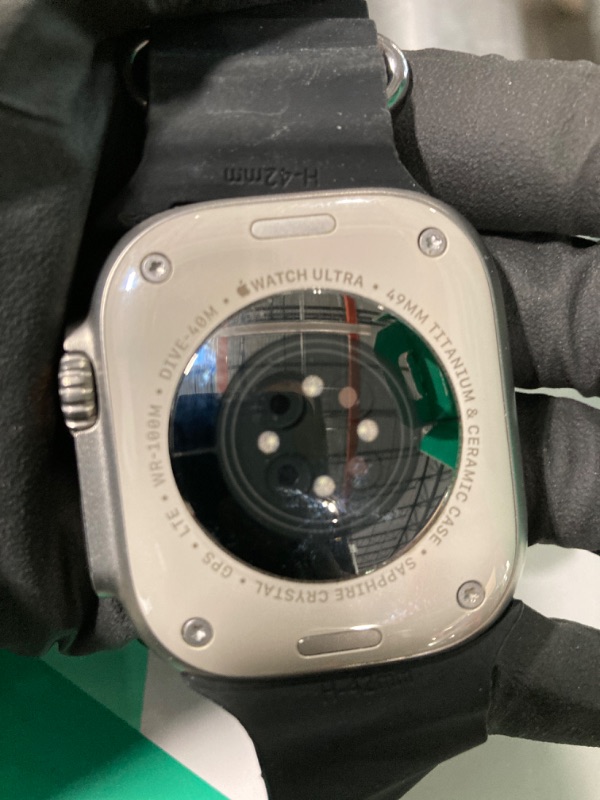 Photo 1 of **wrist band missing***
Apple Watch Ultra [GPS + Cellular 49mm] Titanium Case with Midnight Ocean Band, One Size (Renewed Premium)