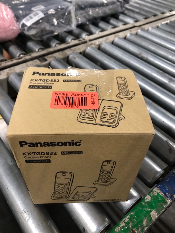 Photo 1 of Panasonic Cordless Phone with Answering Machine, Advanced Call Block, Bilingual Caller ID and Easy to Read High-Contrast Display, Expandable System with 2 Handsets - KX-TGD832M (Metallic Black)