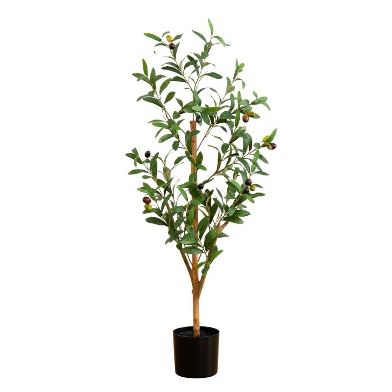 Photo 1 of 3' Artificial Olive Tree with Natural Trunk - Green
