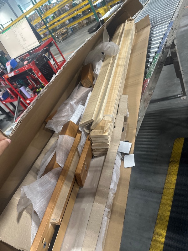 Photo 1 of ***TWIN SIZE***Bme Dinkee single beds without headboard, acacia wood platform, slatted support, Japanese structure, without box spring, easy assembly, minimalist, modern and bohemian style, caramel color